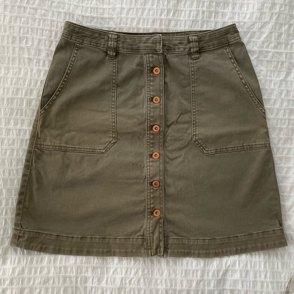 Pilcro Chino Button-Front Skirt - Picture 2 of 10